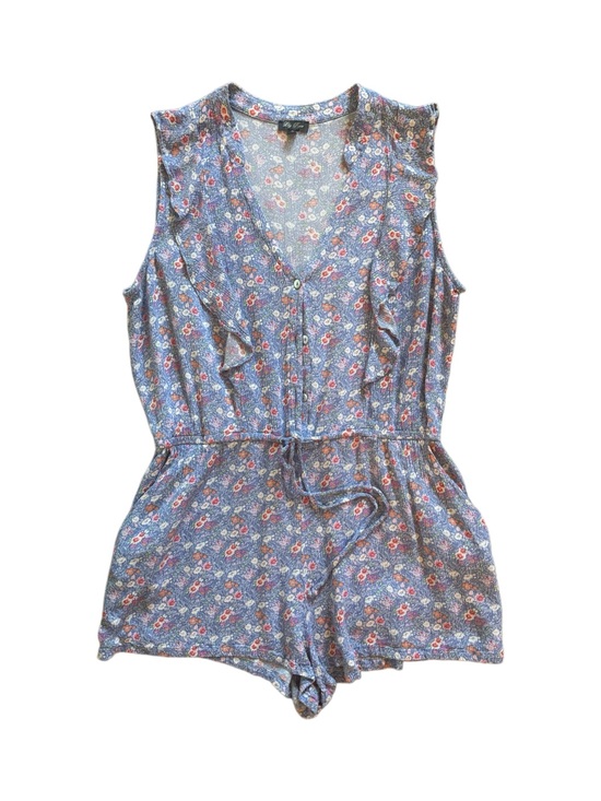 Lily Rose Pants - Lily Rose Blue Floral Blouse with Pink and Cream Blooms